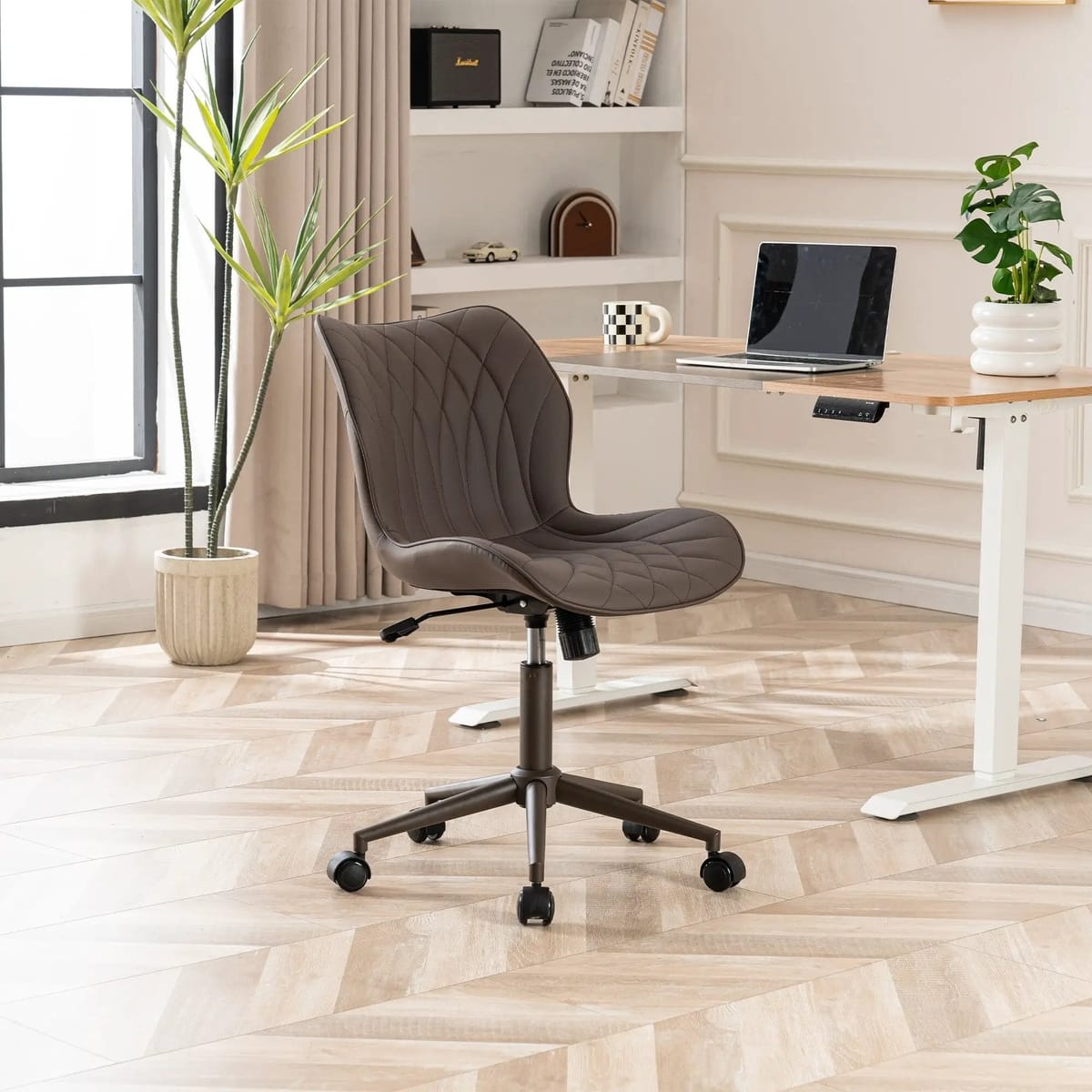 Swivel Armless Desk Chair Office Chairs Makeup Vanity Chair
