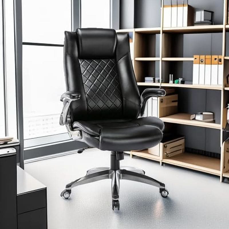 Black Bonded Leather High Back Office Chair - Platinum-Level Office Chairs