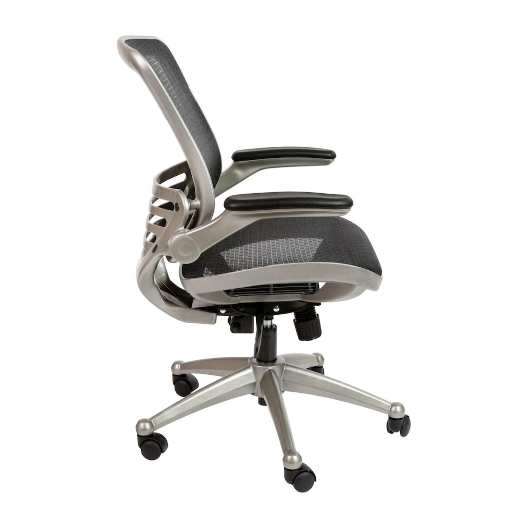 Mid-Back Black Mesh Executive Swivel Office Chair with Graphite Silver Frame