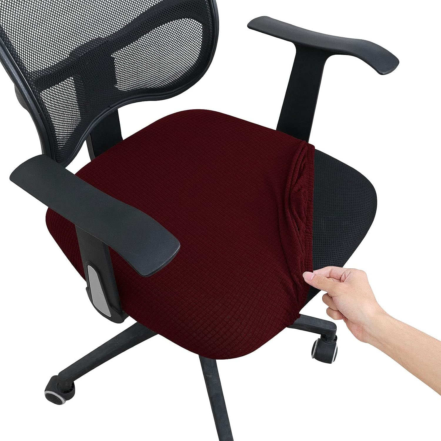 FORCHEER Floral Split Office Chair Covers Two Pieces Stretch Separated Desk Chair Slipcover Washable -Spring Floral