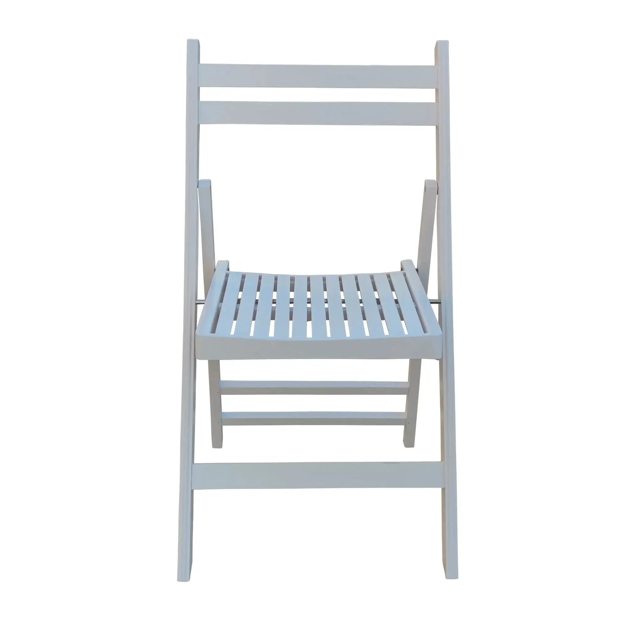 White Solid Wood Folding Chair Set - 4 Pack, Compact & Elegant - Platinum-Level Office Chairs