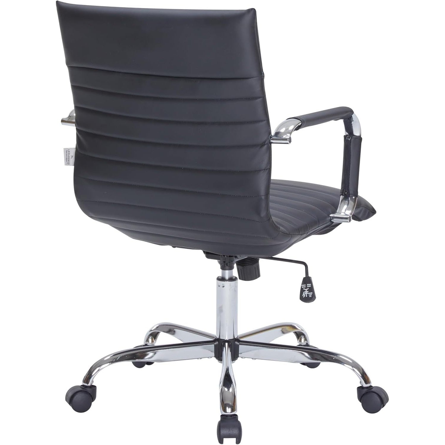 Leisuremod Ergonomic Executive Office Chair with Lumbar Support – Adjustable Leather Swivel Desk Chair, High Back Computer Chair Home & Office with Rolling Wheels & Chrome Base