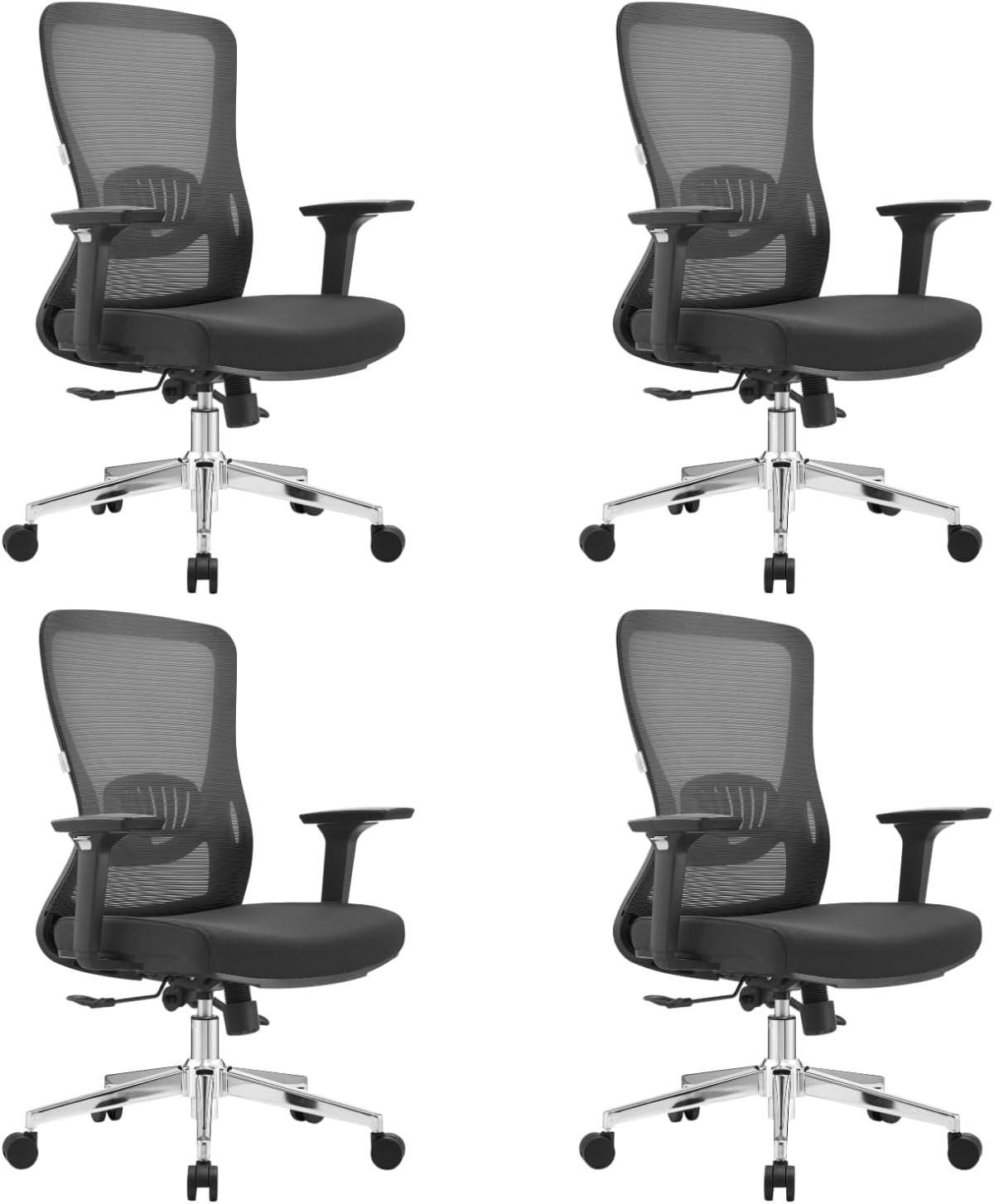 Leisuremod Ergonomic Office Chair Mid-Back Mesh Computer Adjustable Lumbar Support Conference Room Chair with Swivel and Tilt Adorit Series in Grey