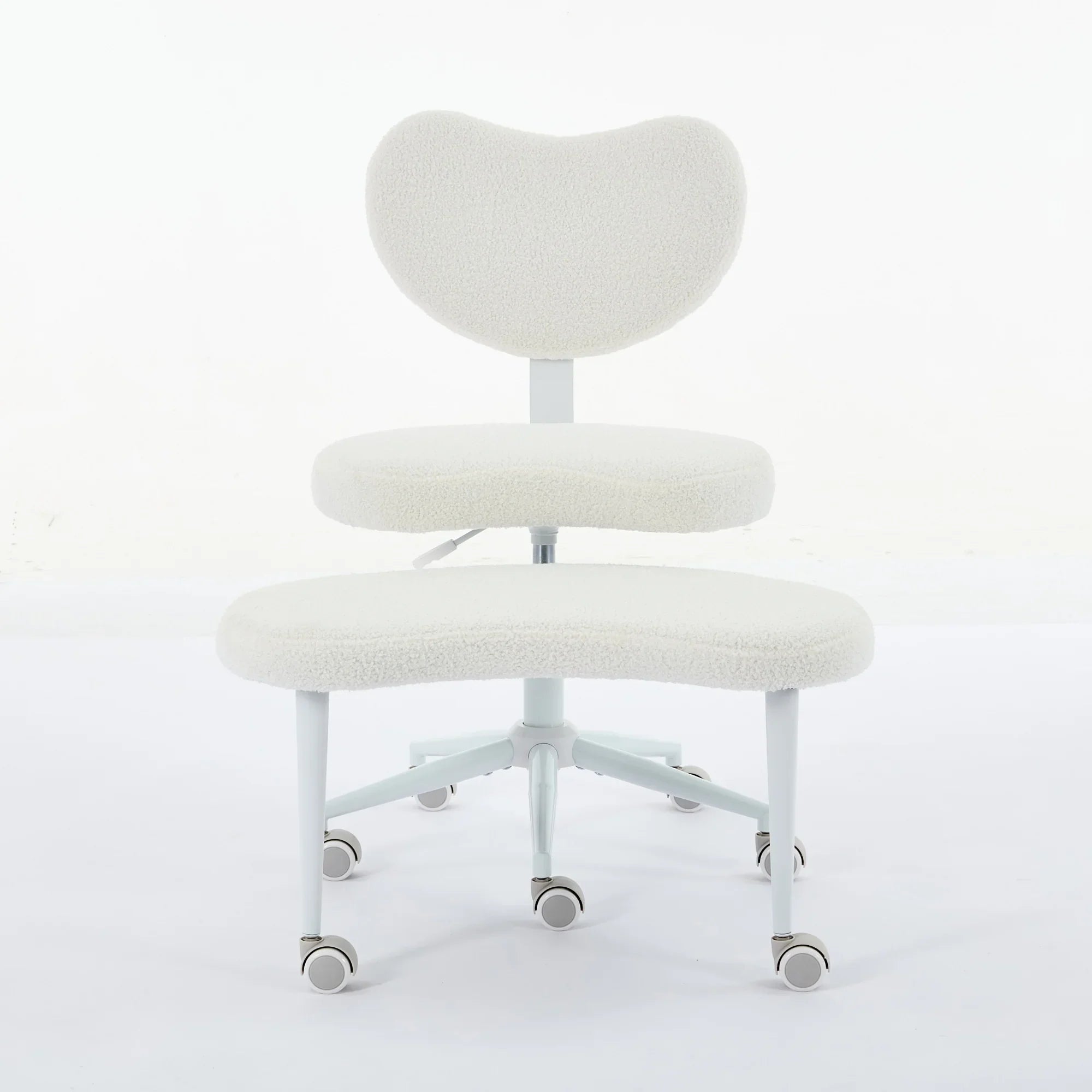 Meditation Chair Plus Cross Legged Desk Chair With Wheels Ivory by Platinum-Level Office Chairs