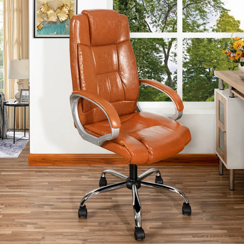 Jakyrah High Back Executive Desk Chair, Faux Leather Office Chair with Back Support, Home Office Chair with Armrest and Lumbar Support