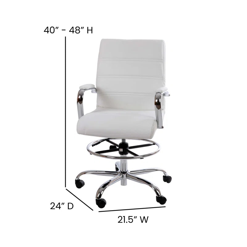 Adjuto Ergonomic Upholstered Mid-Back Swivel Office Chair with Foot Ring