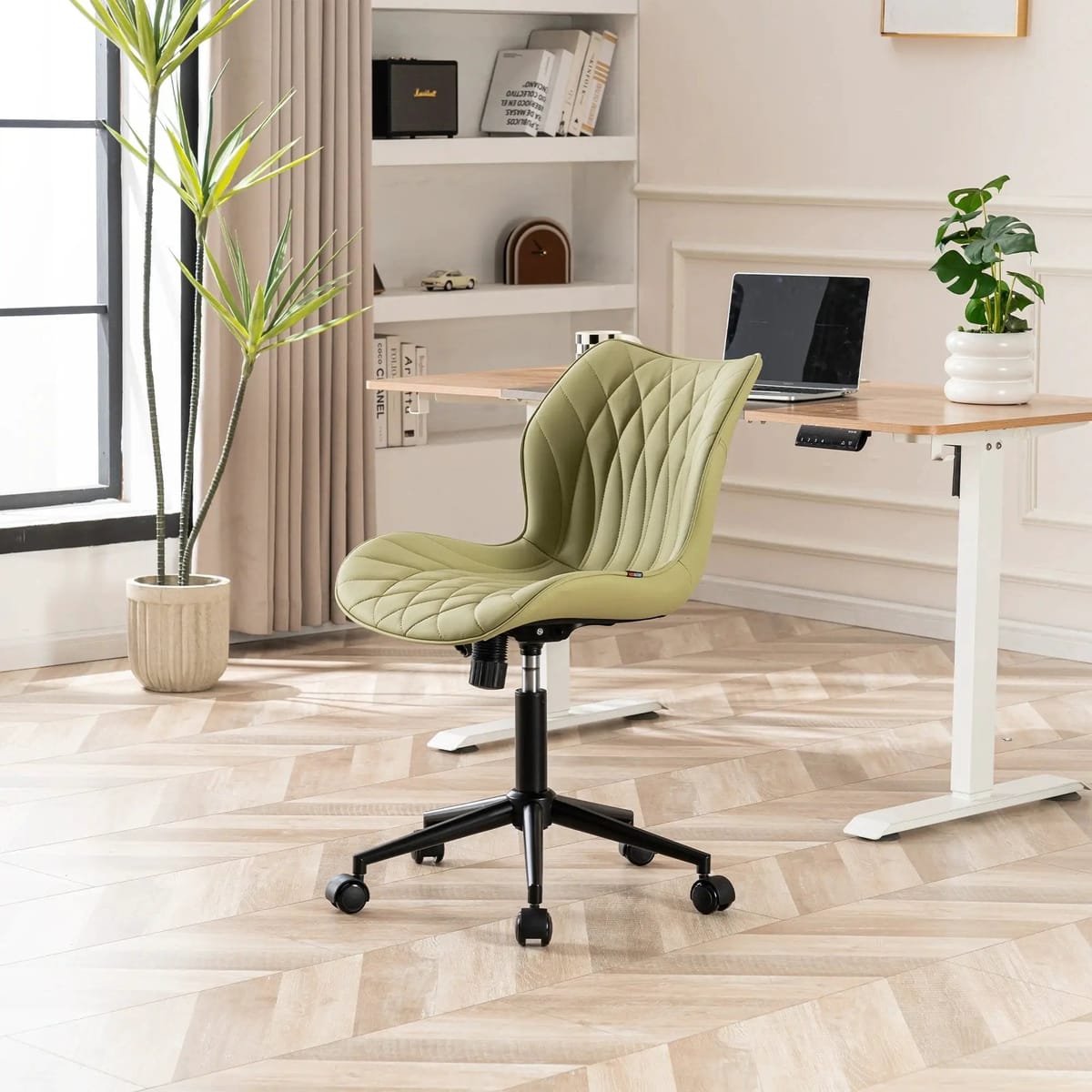 Swivel Armless Desk Chair Office Chairs Makeup Vanity Chair