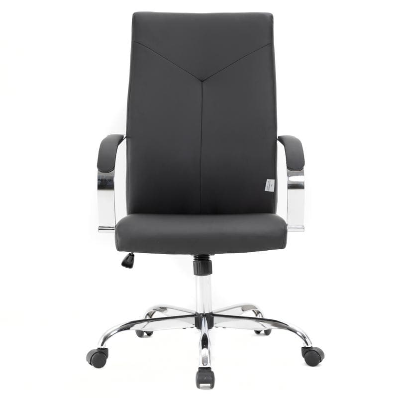 20 PCS Sonora Ergonomic High-Back Leather Desk Office Chair with Chrome Base and Tilt for Home Office - Black