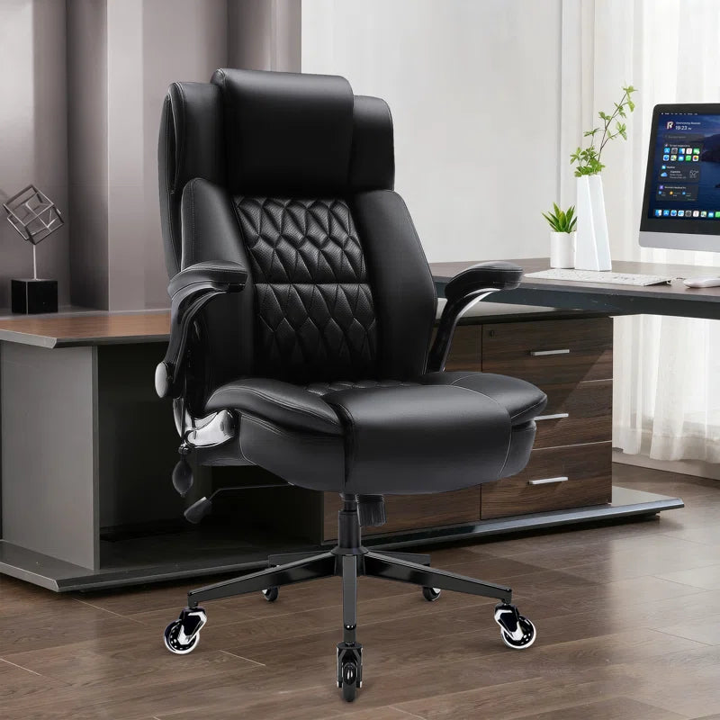 Modern PU Leather Ergonomic Office Chair with Adjustable Lumbar