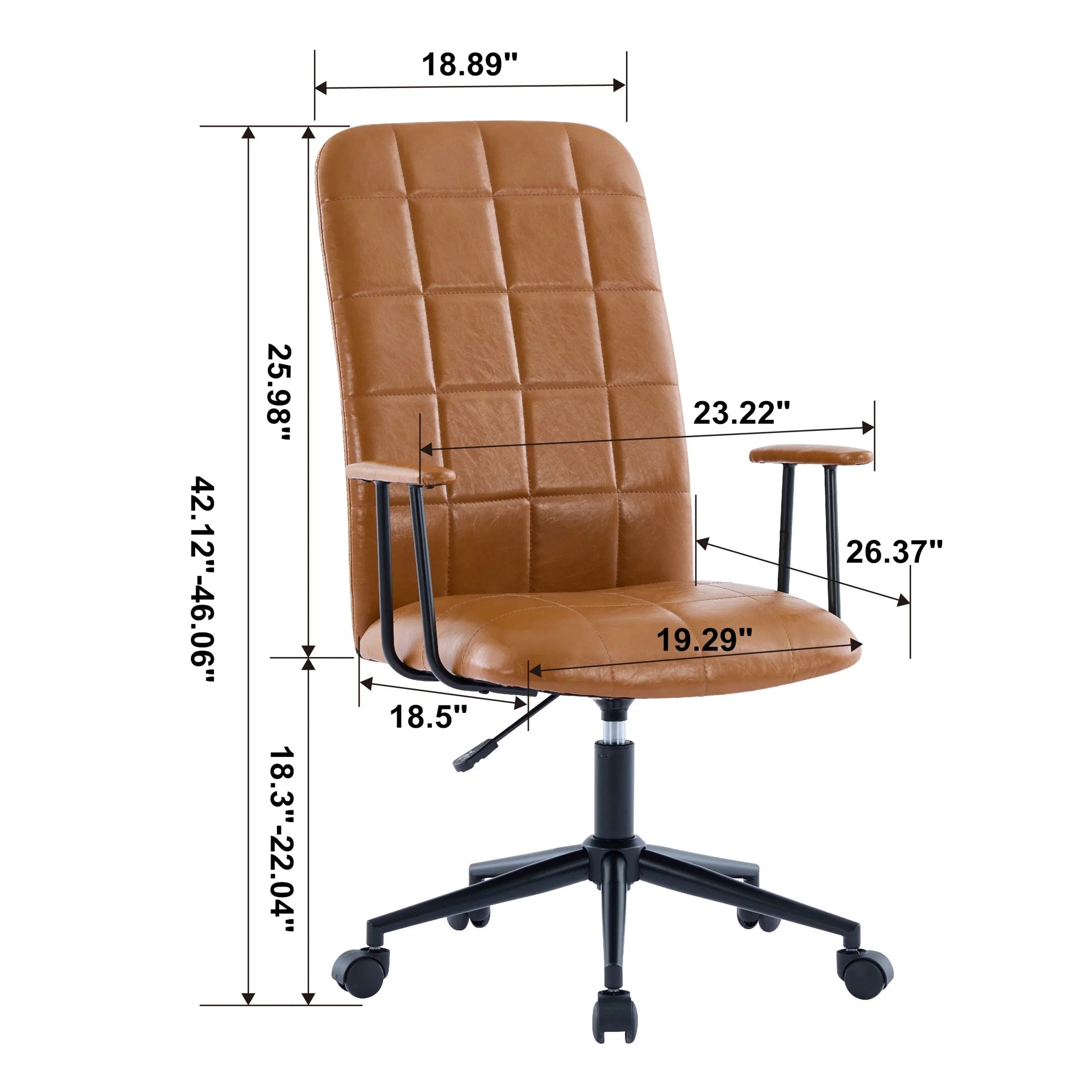 Antique Brown PU Leather Office Chair With Armrest And Gas Lift by Platinum-Level Office Chairs