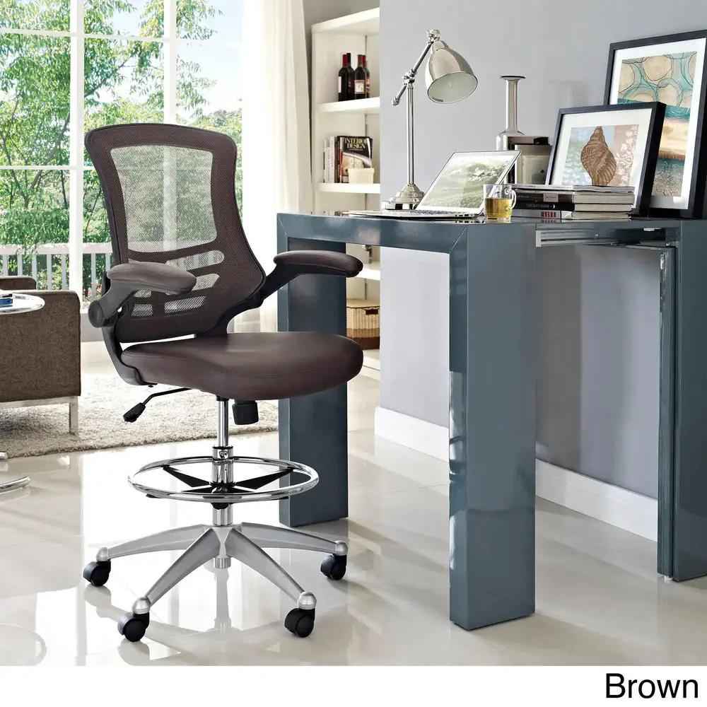 Drafting Chair with Lumbar Support and Breathable Mesh Back