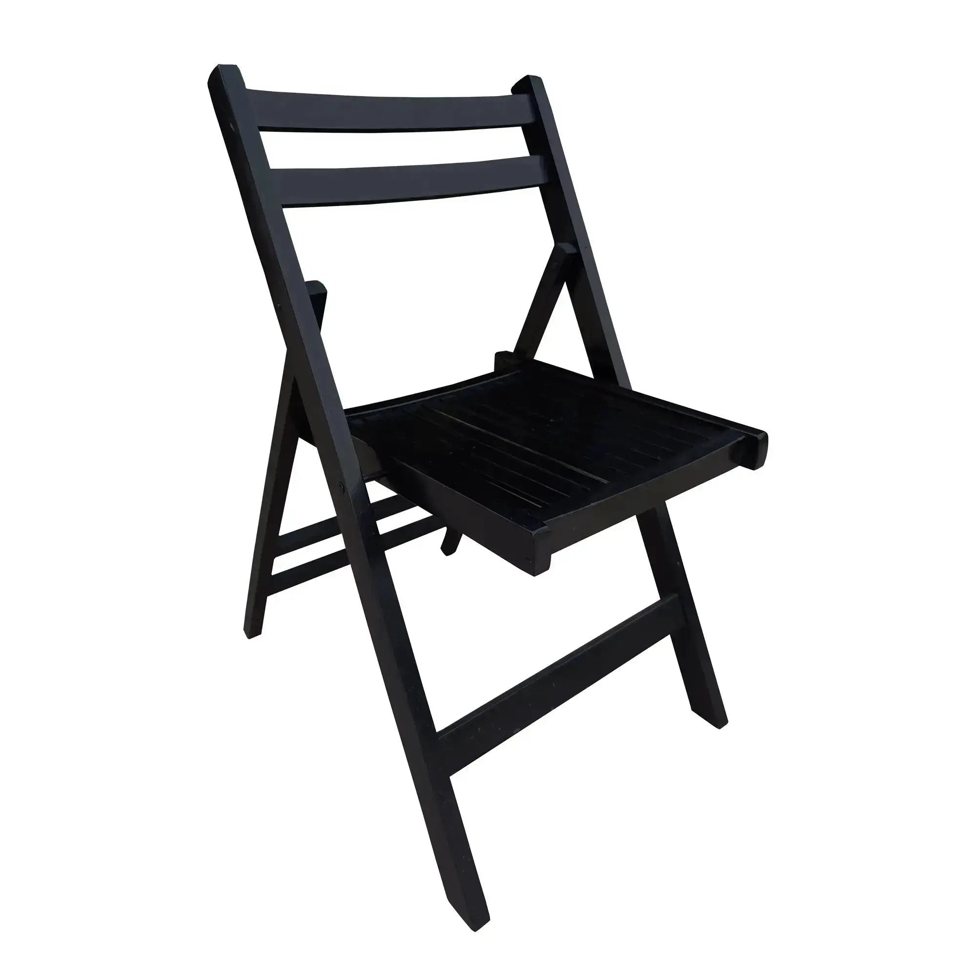 Black Solid Wood Folding Chairs - Set of 4, Compact & Durable - Platinum-Level Office Chairs