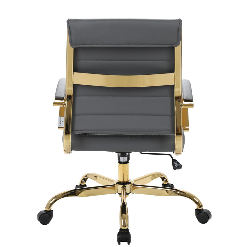 Grey leather office chairs, set of 2 – view 10