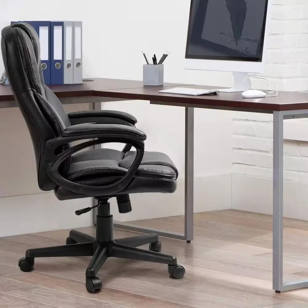 Big And Tall ErgonomicallyDesigned Leather Executive Chair With Swivel - Platinum-Level Office Chairs