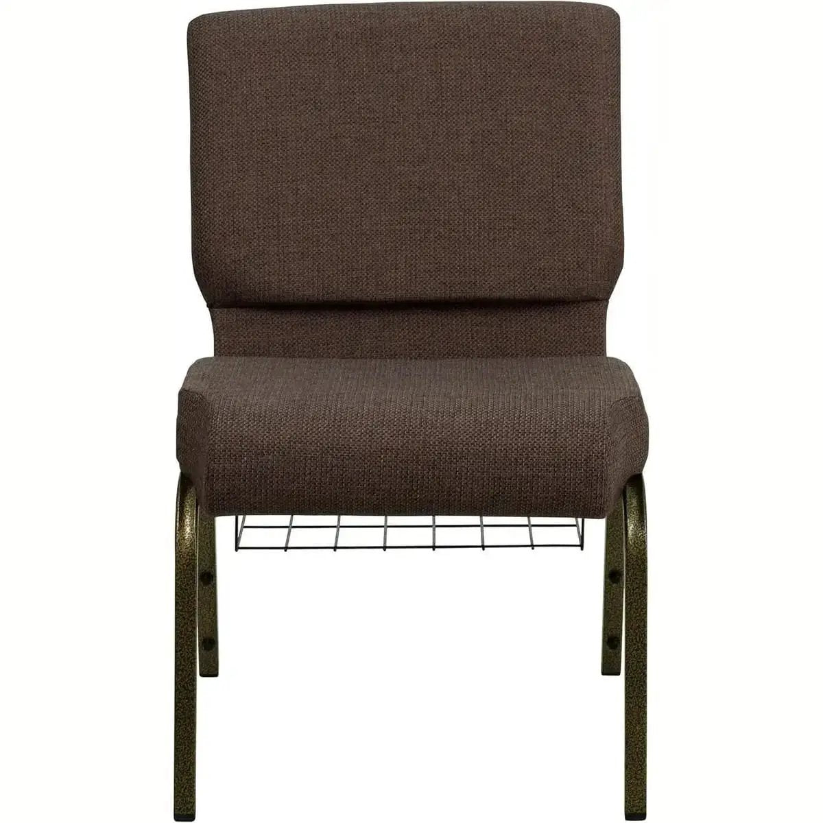 Hercules 4-Pack 21W Padded Church Chairs with Book Rack, Durable Fabric, Steel Frame, Stacking Comfort - Platinum-Level Office Chairs
