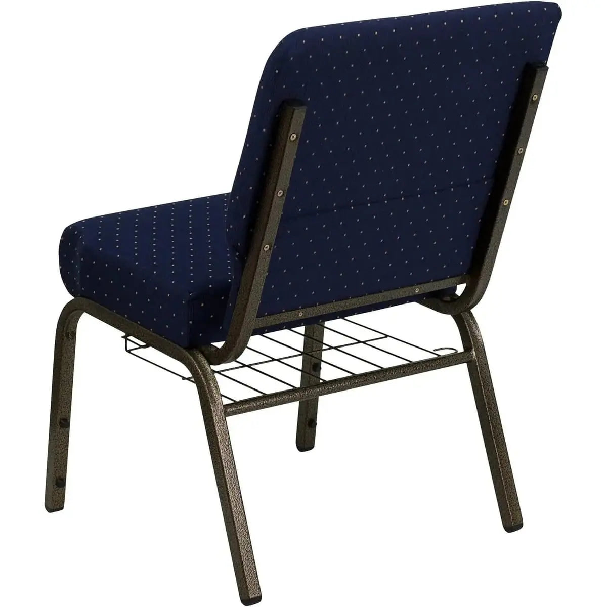 Church Chair Set Navy Dot Pattern With Book Rack For Churches Flexible 5 years limited.