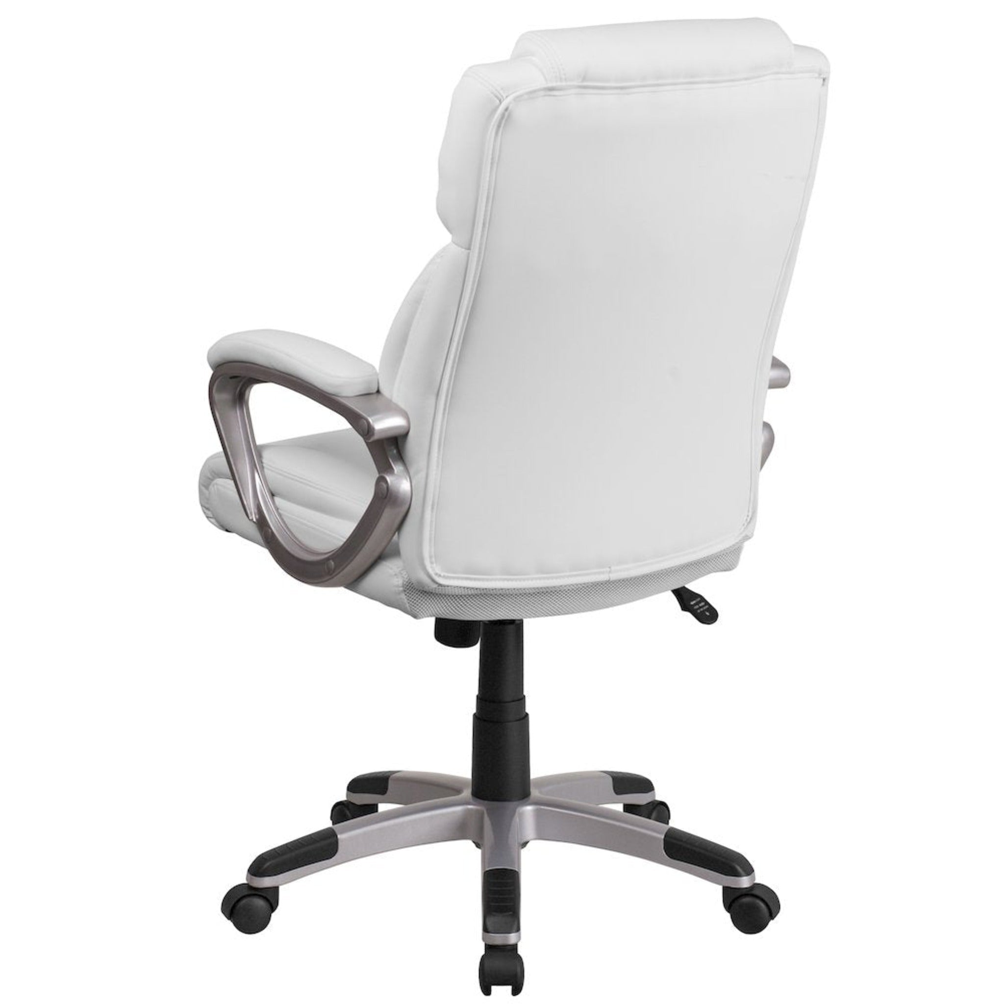 Mid-Back White LeatherSoft Executive Swivel Office Chair