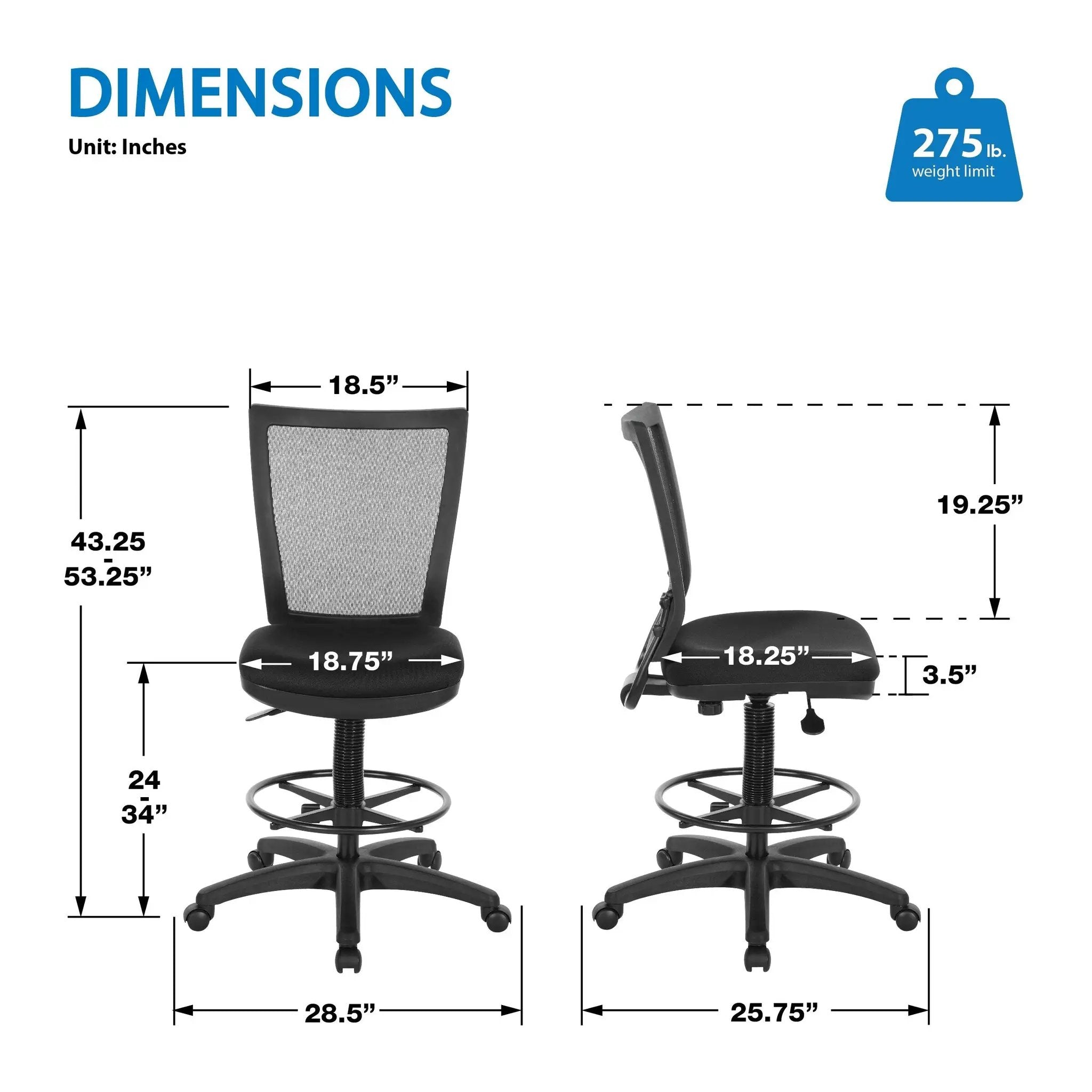Drafting Chair: Ergonomic Support, Plush Comfort, Breathable Mesh Design