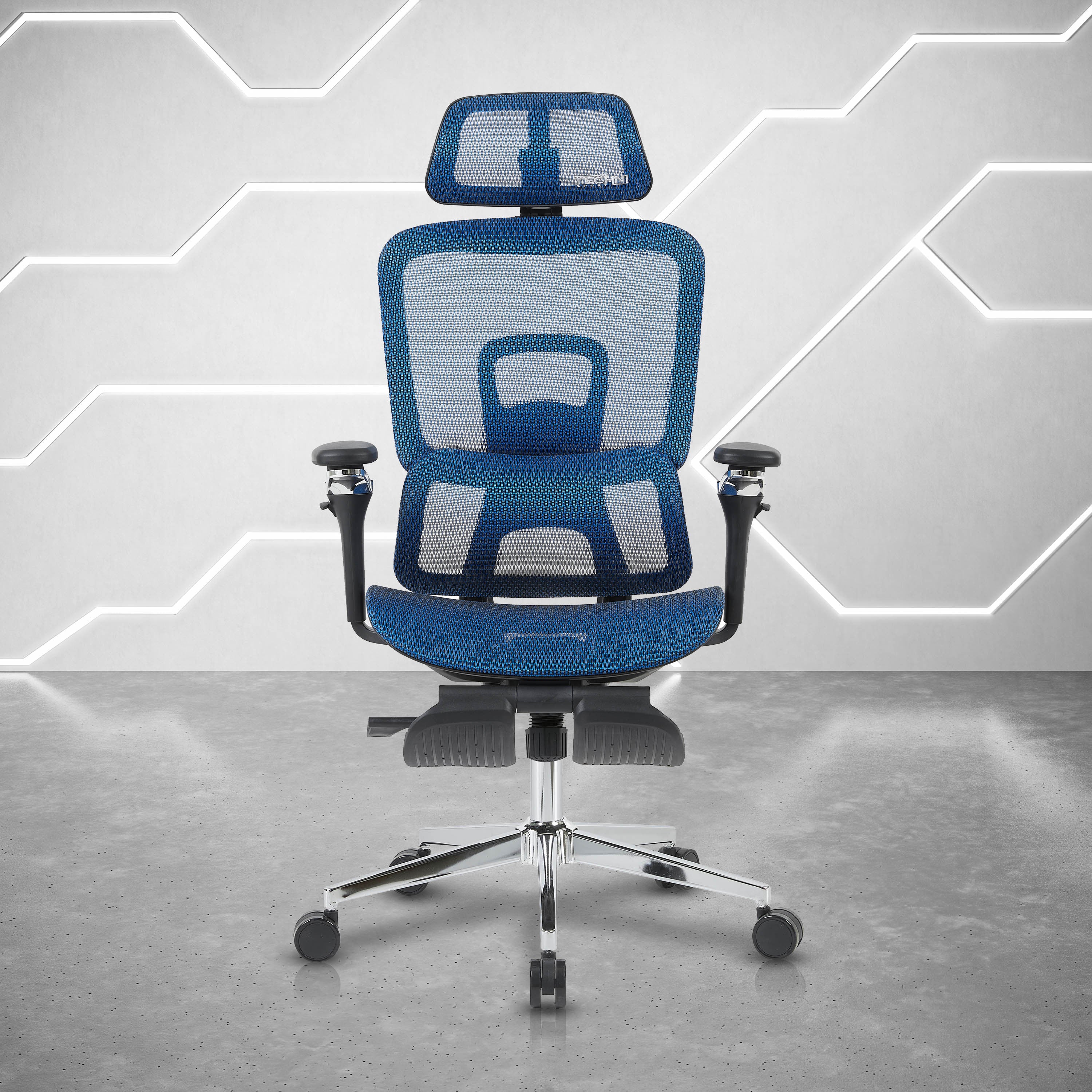Techni Sport Ergonomic Mesh Office Chair, Blue, 5D Arms - Platinum-Level Office Chairs