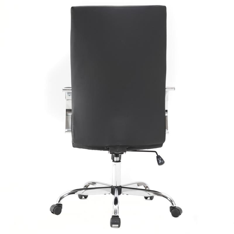 20 PCS Sonora Ergonomic High-Back Leather Desk Office Chair with Chrome Base and Tilt for Home Office - Black