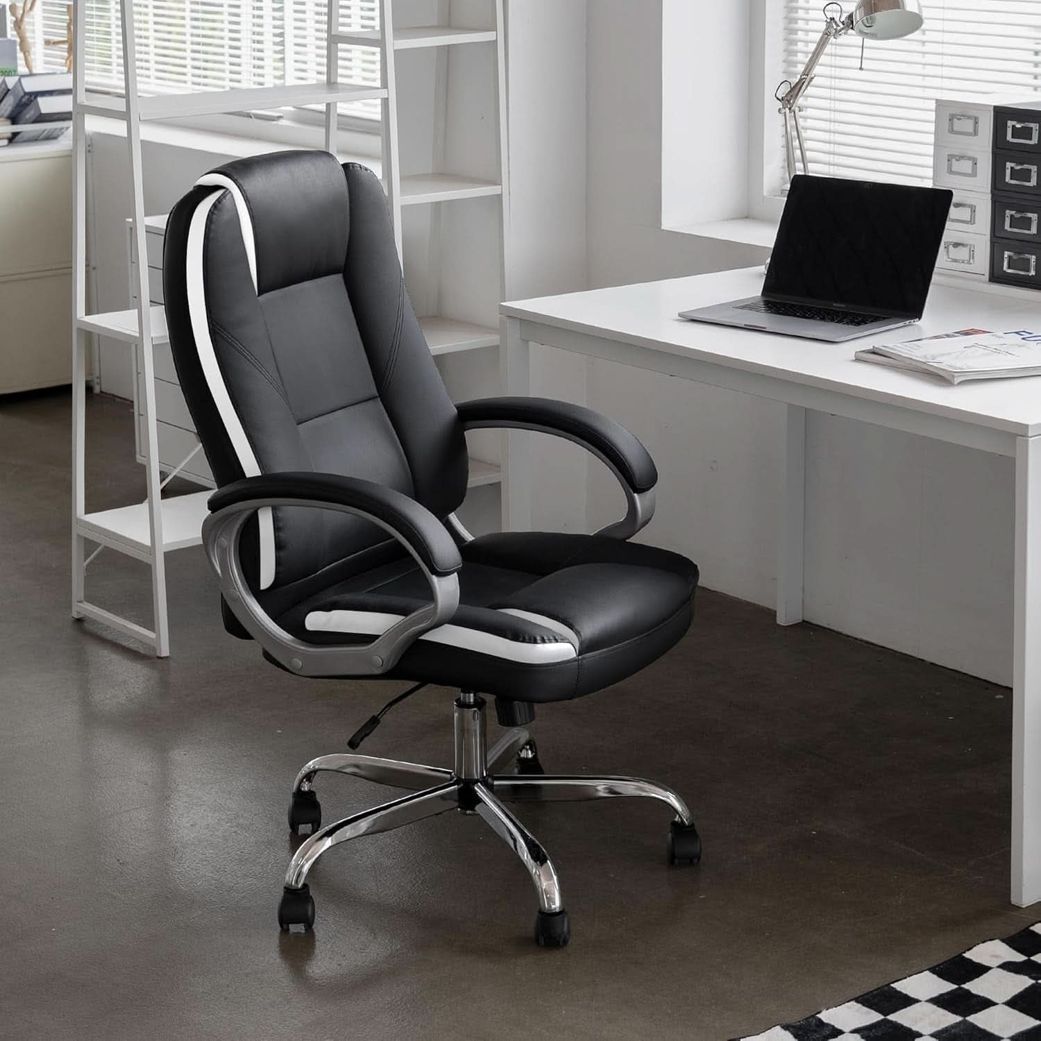 Black PU Leather Ergonomic Executive Office Chair - Platinum-Level Office Chairs