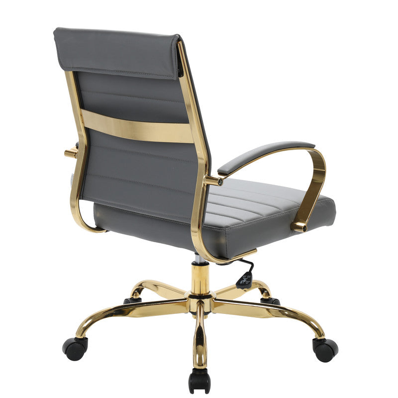 Grey leather office chairs, set of 2 – view 9
