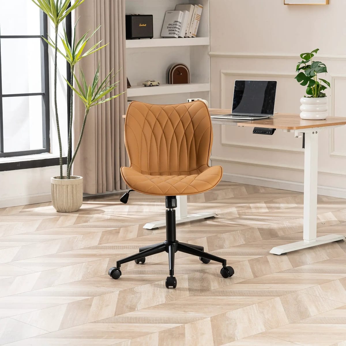 Swivel Armless Desk Chair Office Chairs Makeup Vanity Chair