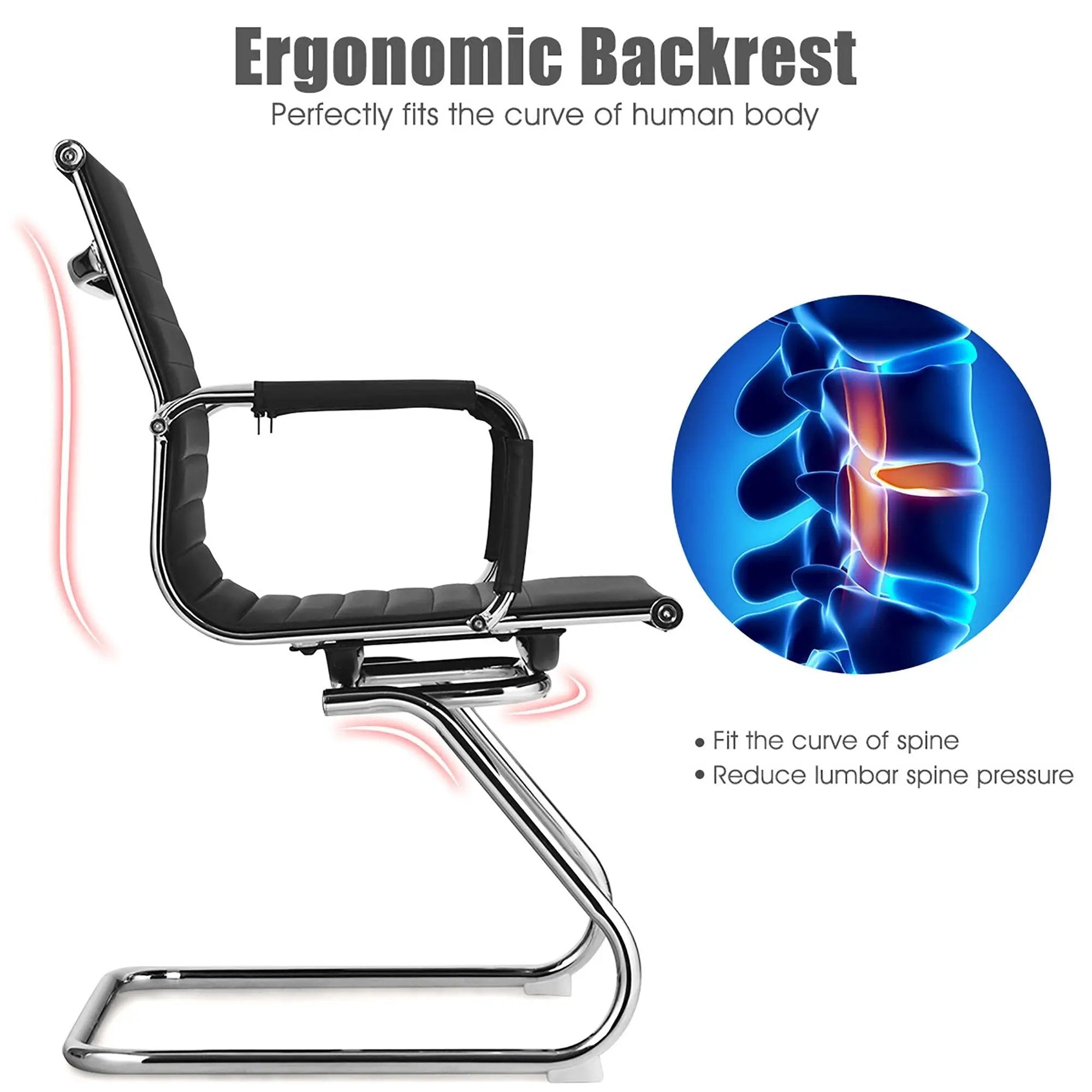 Costway Set of 2 Office Waiting Room Chairs for Reception Conference