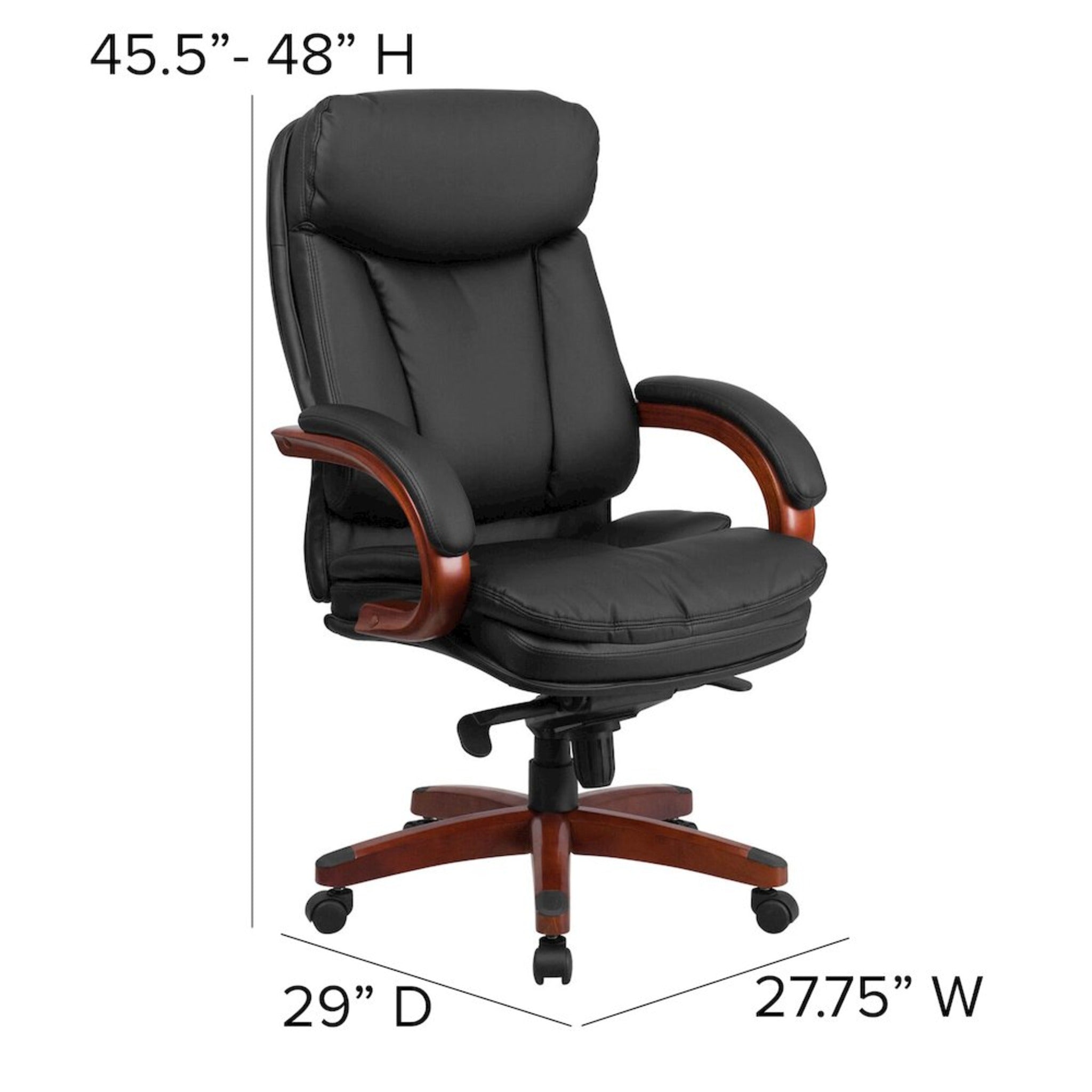 High Back Black LeatherSoft Executive Office Chair with Synchro-Tilt