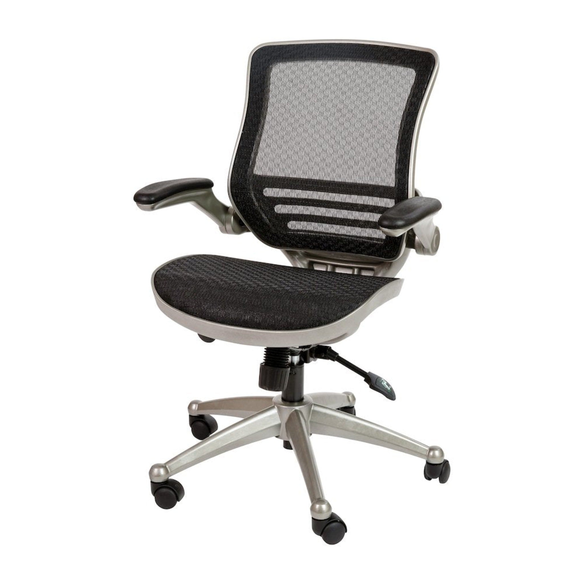 Mid-Back Black Mesh Executive Swivel Office Chair with Graphite Silver Frame