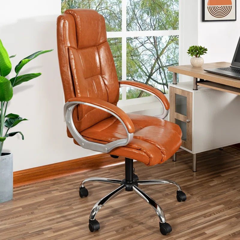 Jakyrah High Back Executive Desk Chair, Faux Leather Office Chair with Back Support, Home Office Chair with Armrest and Lumbar Support