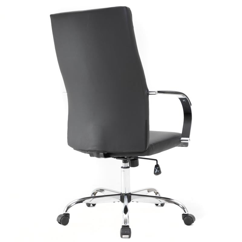 20 PCS Sonora Ergonomic High-Back Leather Desk Office Chair with Chrome Base and Tilt for Home Office - Black