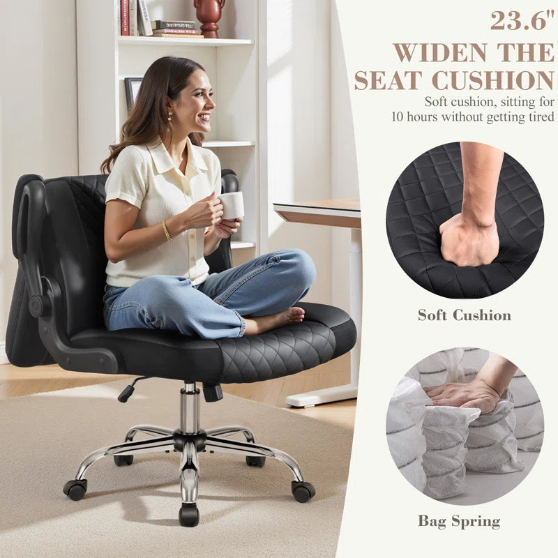 Big and Tall Office Chair 400Lbs, Adjustable Lumbar Support Executive Office Chair