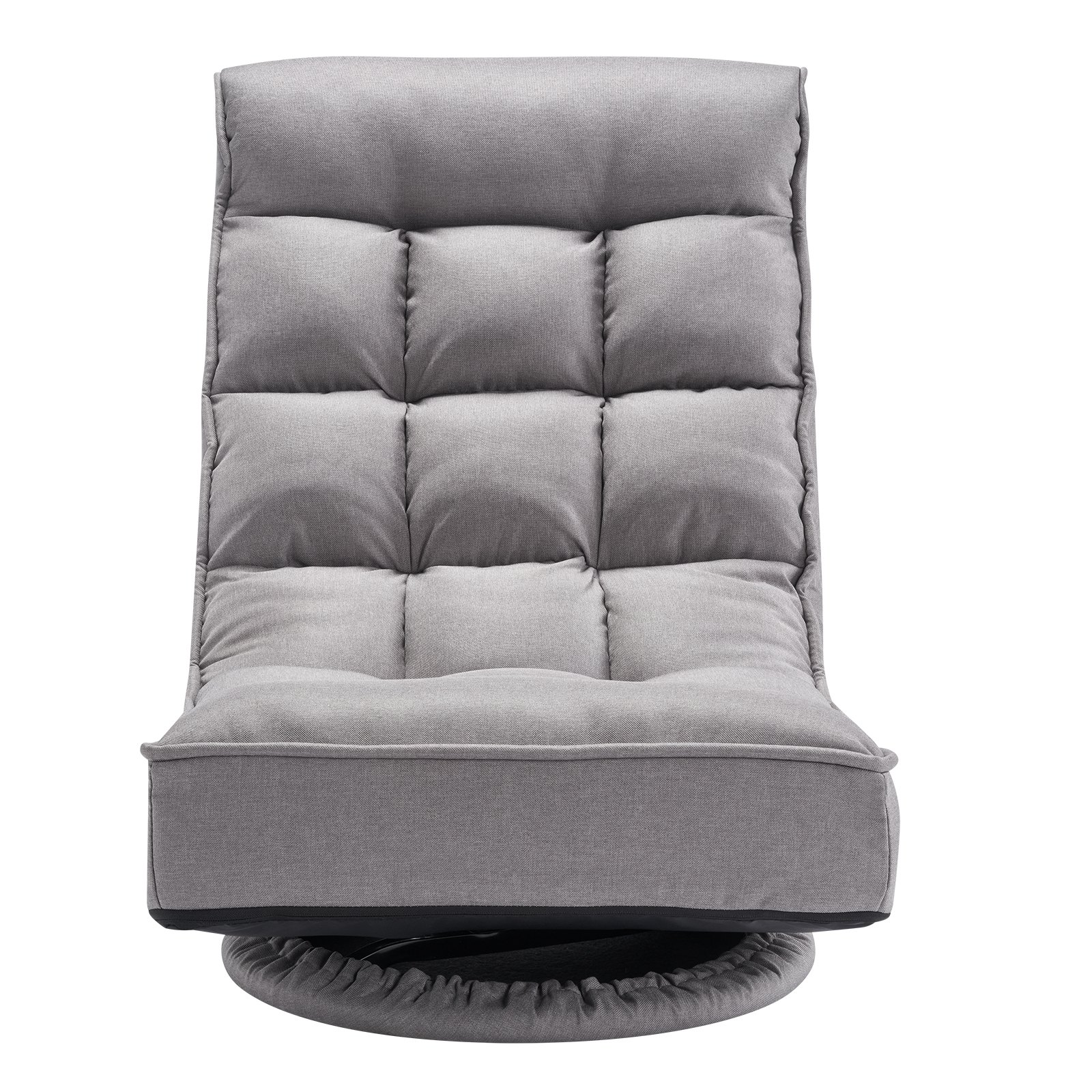 VEVOR Swivel Floor Gaming Chair, 360-Degree Rotating Floor Chair with 4 Adjustable Position Folding Backrest and Lumbar Support, Folding Video Reclining Sofa for Watching TV Reading Playing Game, Gray by Platinum-Level Office Chairs