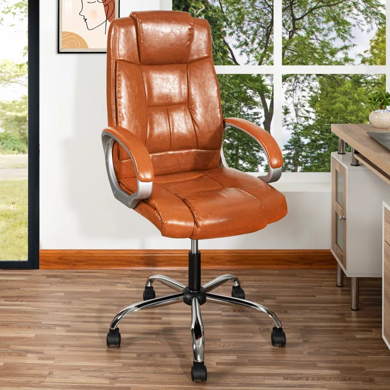 Jakyrah High Back Executive Desk Chair, Faux Leather Office Chair with Back Support, Home Office Chair with Armrest and Lumbar Support