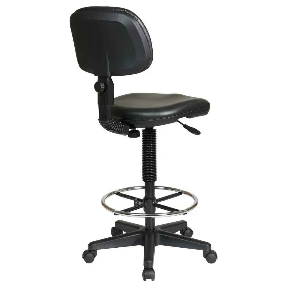Drafting Chair with Adjustable Height and Comfortable Vinyl Seat