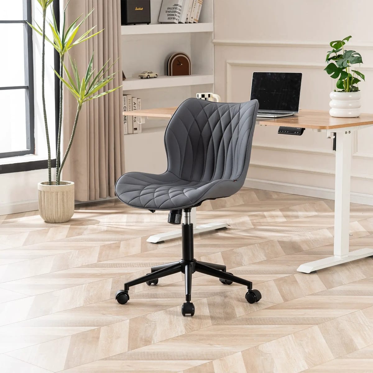 Swivel Armless Desk Chair Office Chairs Makeup Vanity Chair