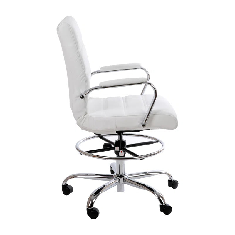 Adjuto Ergonomic Upholstered Mid-Back Swivel Office Chair with Foot Ring