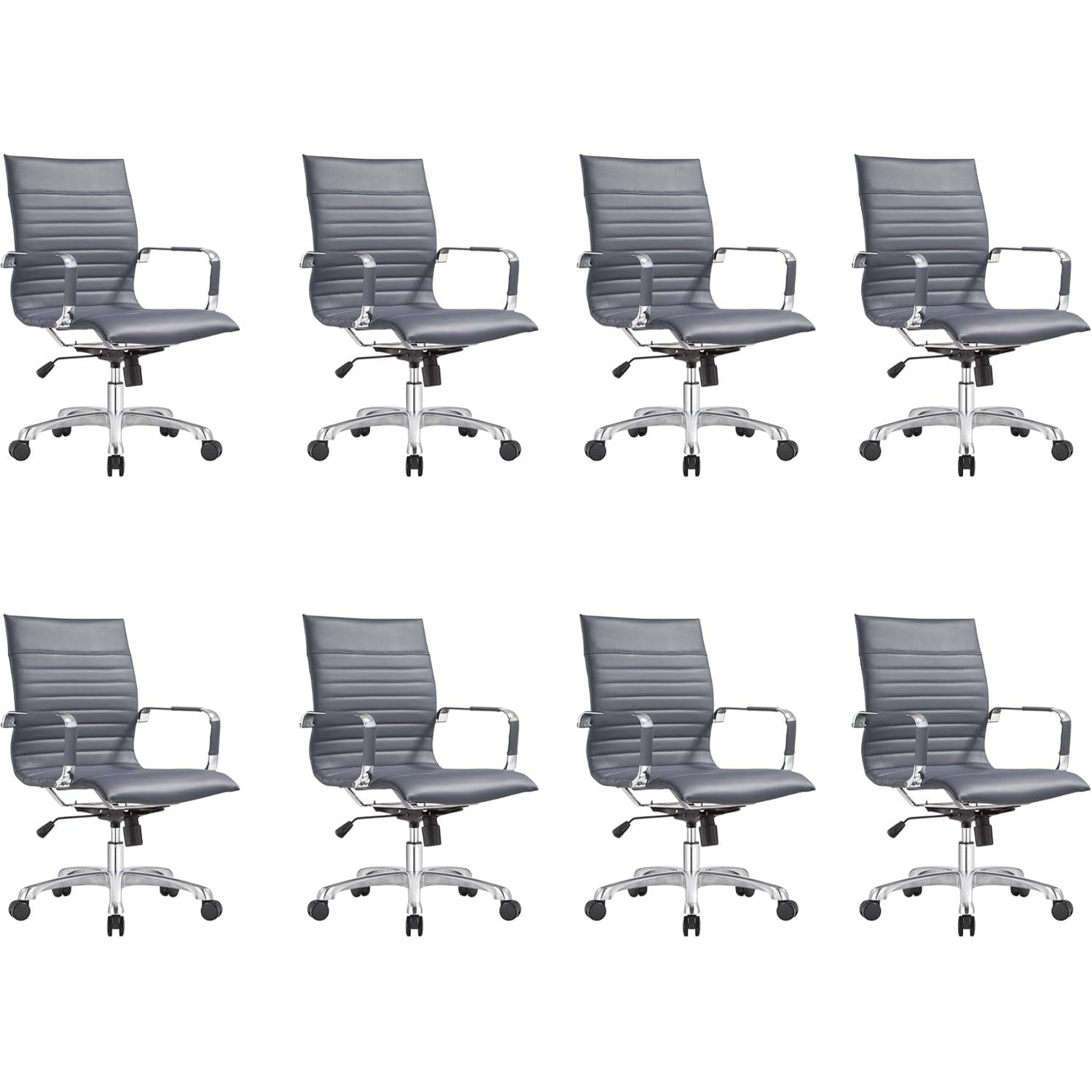 Leisuremod Ergonomic Executive Office Chair with Lumbar Support – Adjustable Leather Swivel Desk Chair, High Back Computer Chair Home & Office with Rolling Wheels & Chrome Base