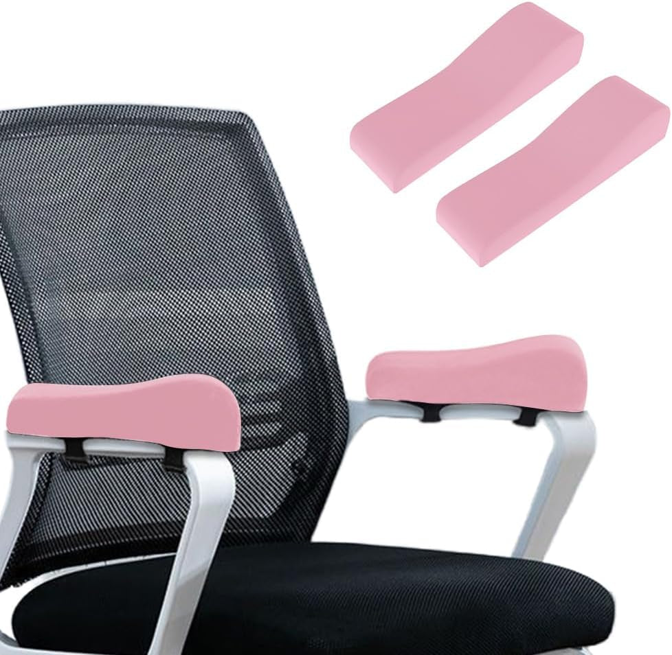 2 Pack Office Chair Armrest Pads Covers,Arm Rest Pad with Memory Foam Elbow Pillow for Forearm Pressure Relief, Arm Rest Covers for Office Chairs, Wheelchair, Comfy Gaming Chair (Black)