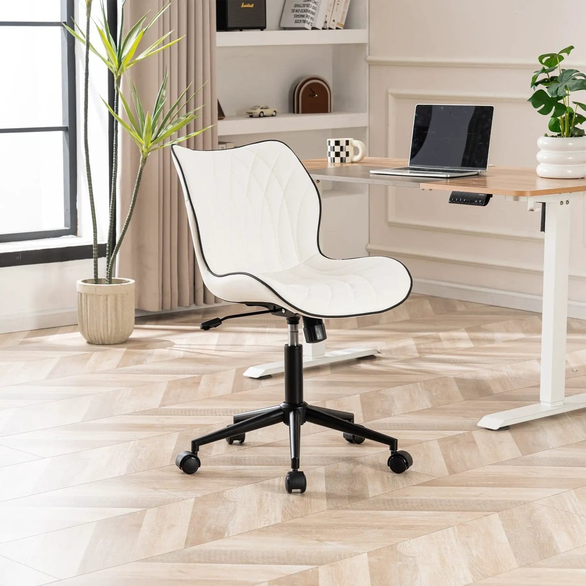 Swivel Armless Desk Chair Office Chairs Makeup Vanity Chair
