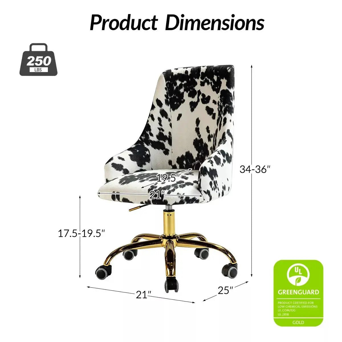 Arce Home Task Chair Modern Ergonomic Office Chair with Unique Animal Print Design | Karat Home