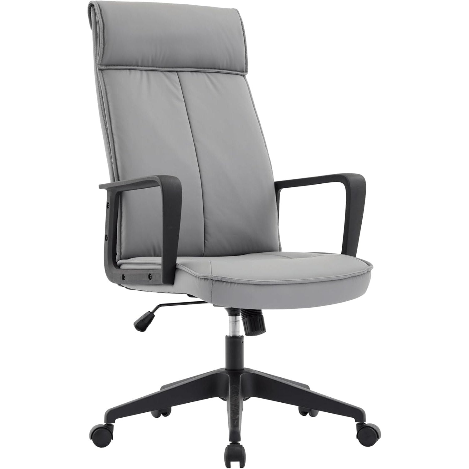Leisuremod Ergonomic Office Chair High-Back Polyester Adjustable Height Swivel and Tilt with Double Wheel Casters Aiaria Collection in Charcoal
