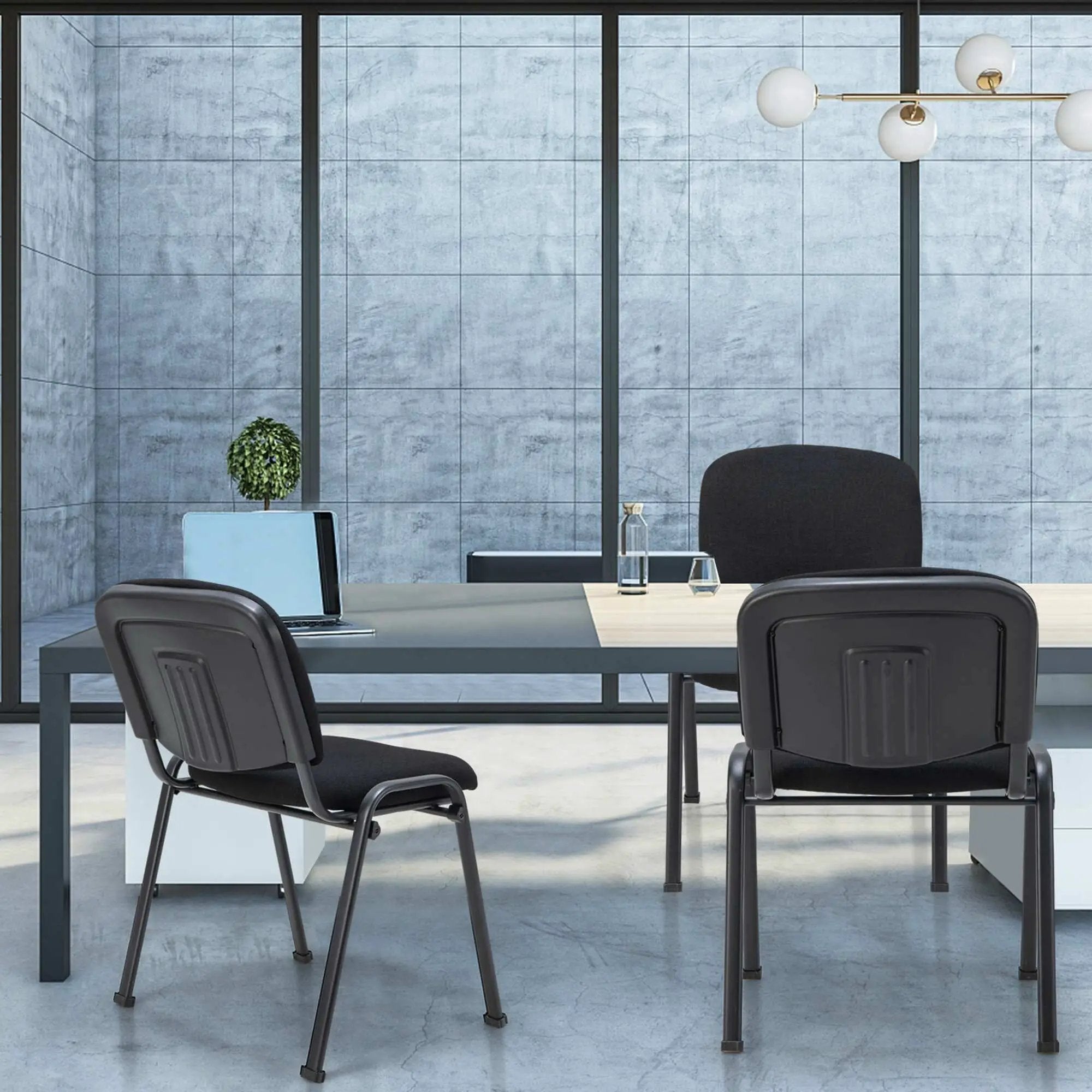 Set of 5 Office Guest Chair Stackable Reception Chair Conference Room