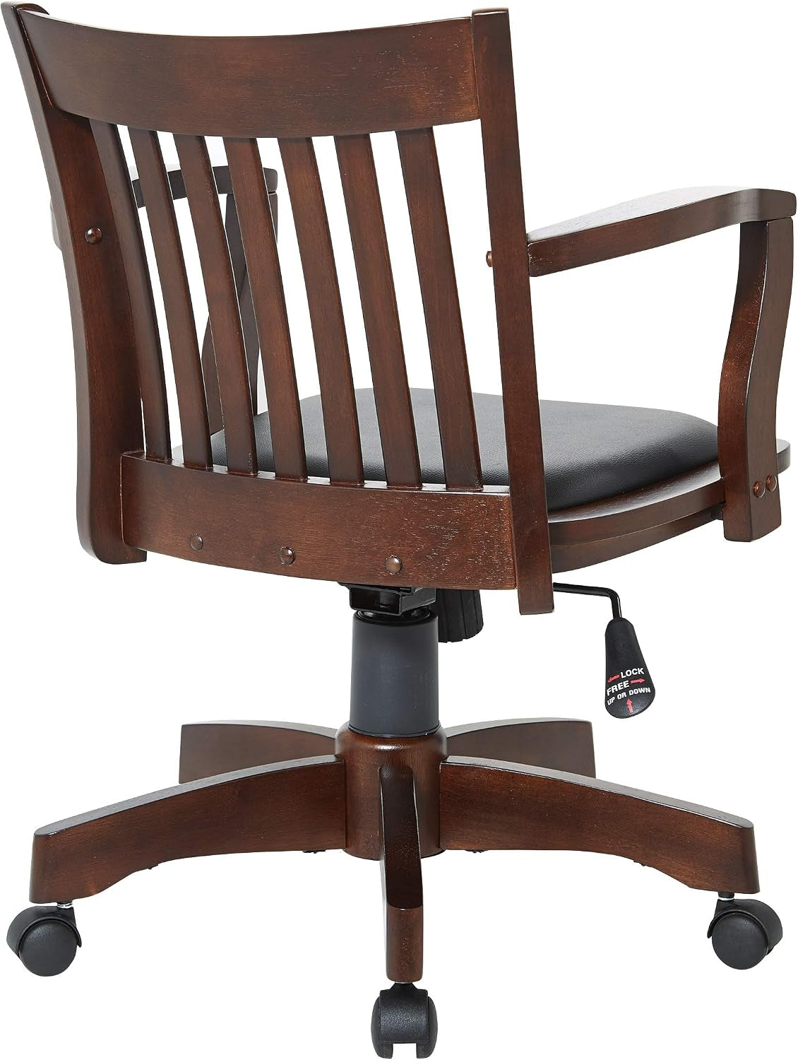 OSP Home Furnishings Deluxe Wood 19Th-Century Banker'S Desk Chair