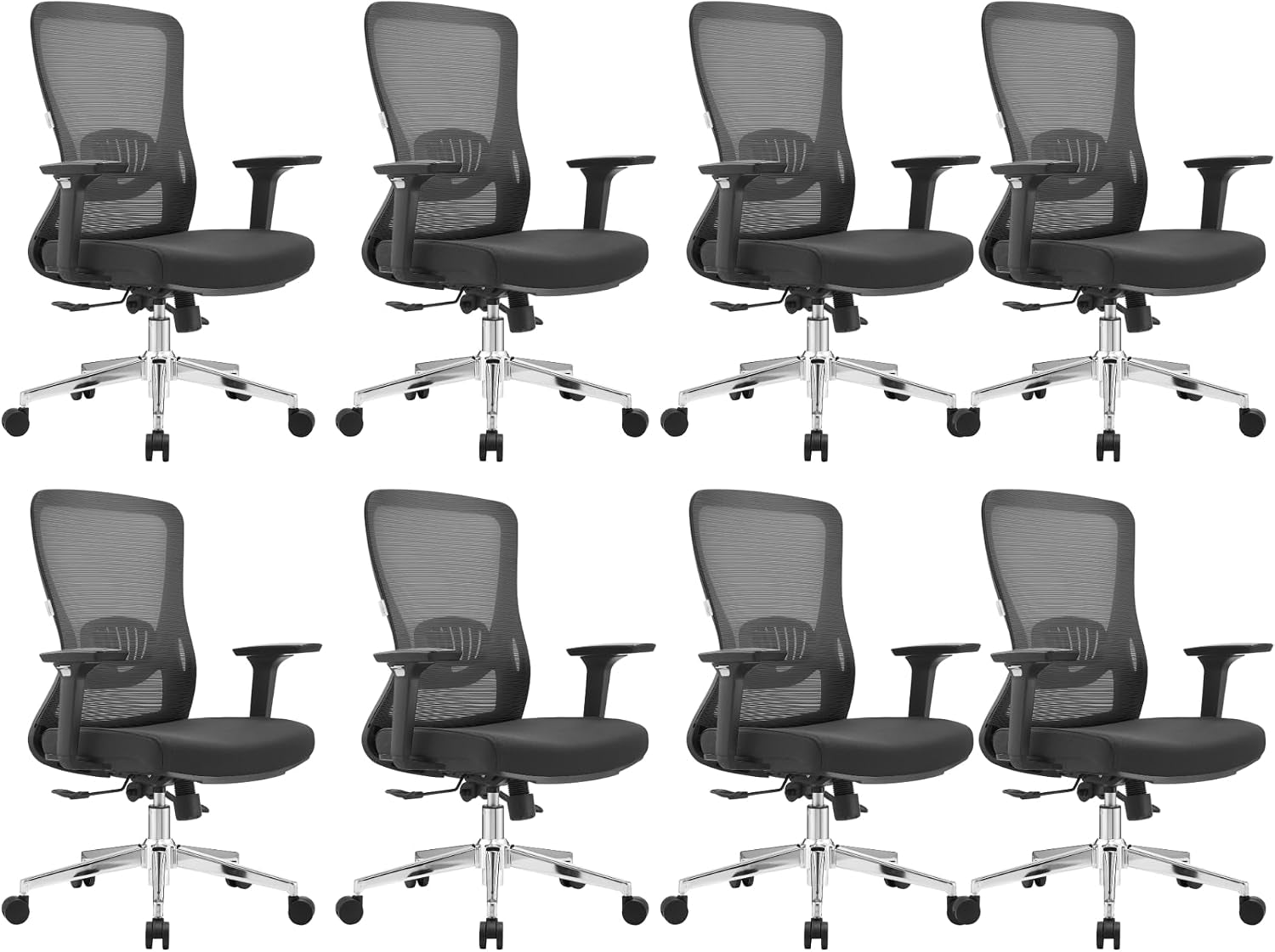 Leisuremod Ergonomic Office Chair Mid-Back Mesh Computer Adjustable Lumbar Support Conference Room Chair with Swivel and Tilt Adorit Series in Grey