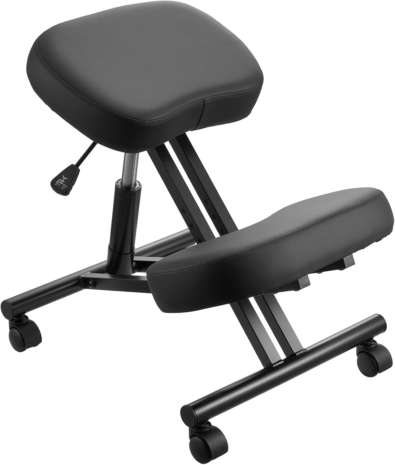 Black Rolling Kneeling Chair, X Shaped Ergonomic Posture Knee Chair
