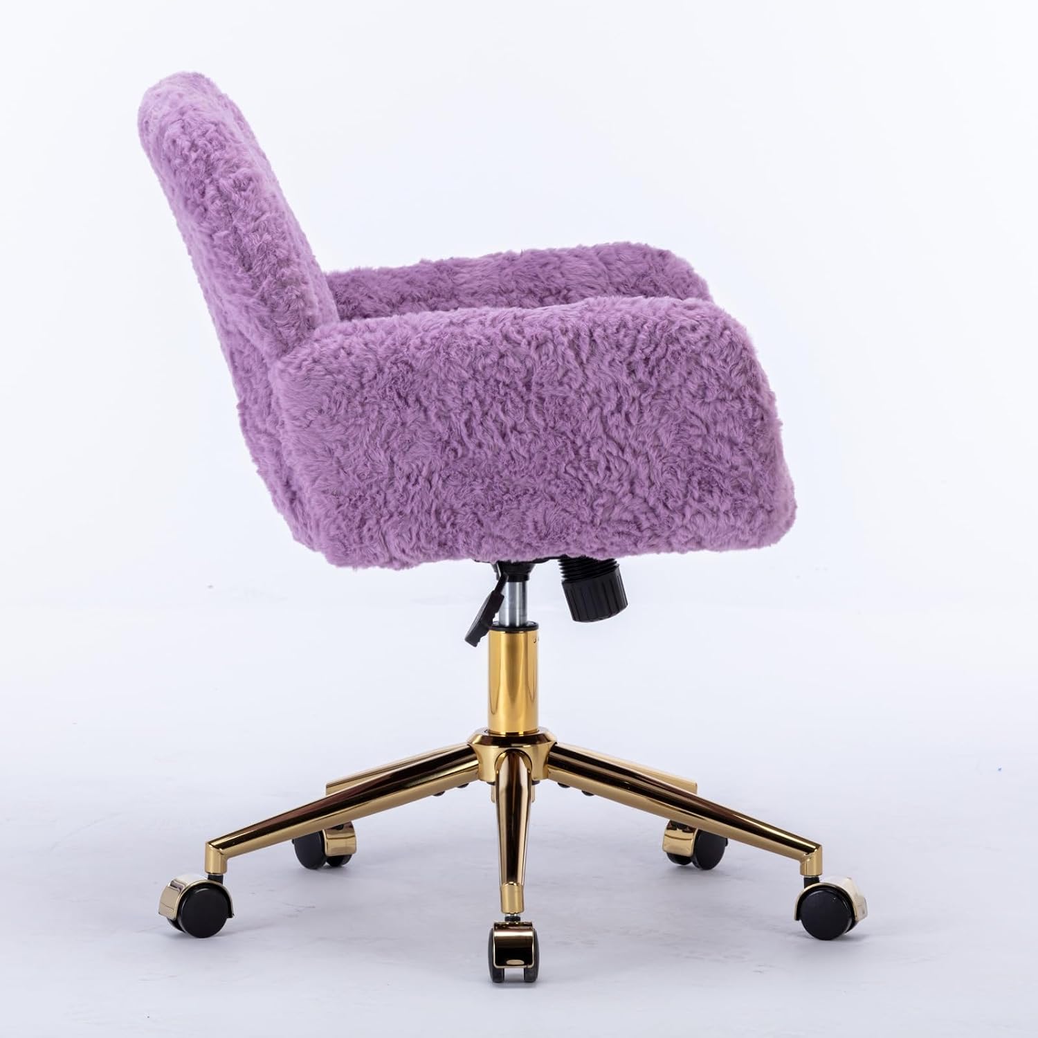 A&A Furniture Violet Velvet Chair, Golden Metal Base - Platinum-Level Office Chairs