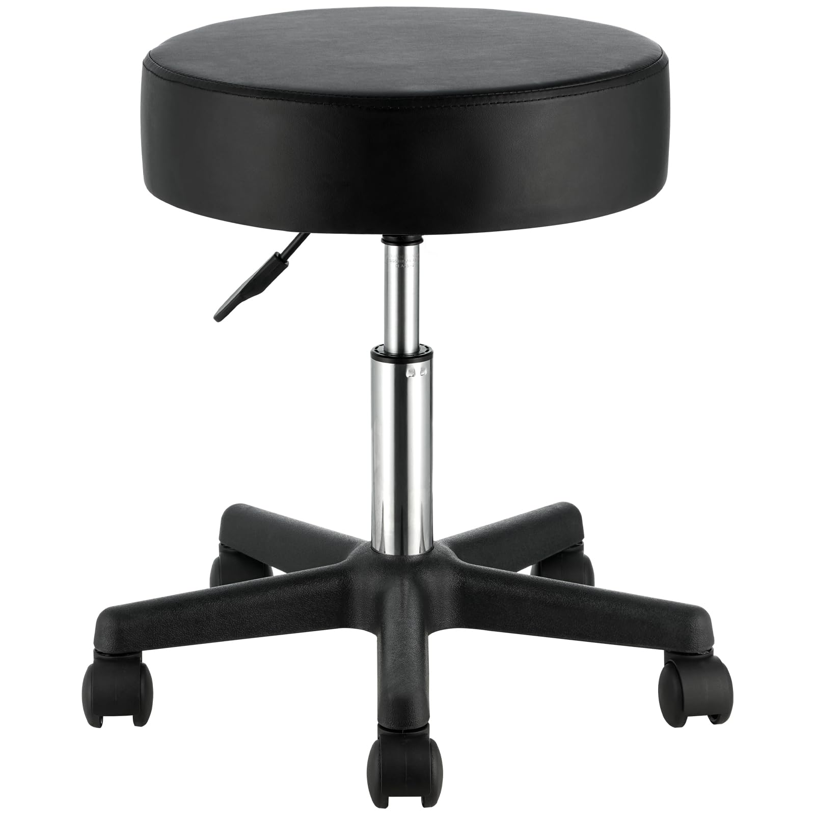 VEVOR Rolling Stool with Wheels, 450 LBS Weight Capacity Round Rolling Stool Chair, Height Adjustable Thickened PU Leather Swivel Stool for Salon, Spa, Massage, Tattoo, Clinic, White Platinum-Level Office Chairs