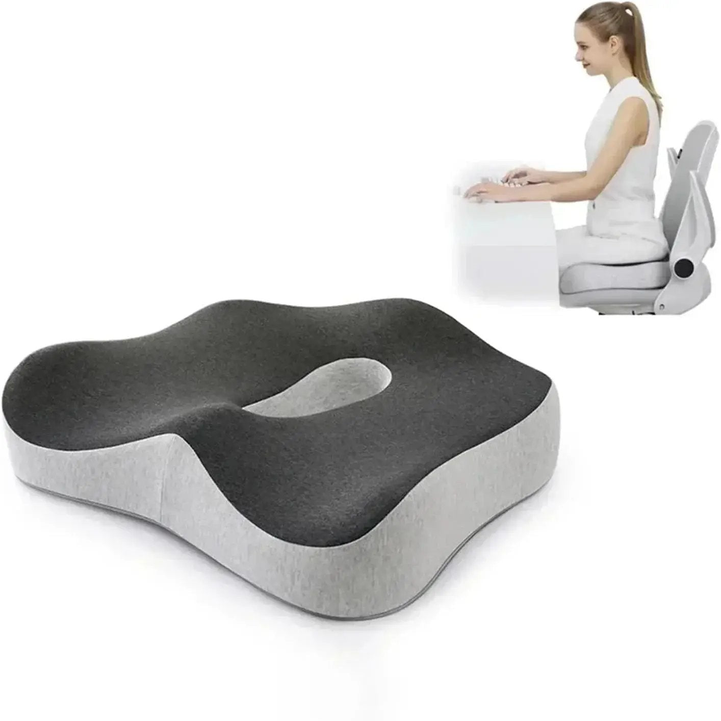 Memory Foam Office Chair Cushion Car Seat Support Waist Pillow Massage Lumbar Orthopedic Pillow Buttock Coccyx Cushion Back Pads by Platinum-Level Office Chairs